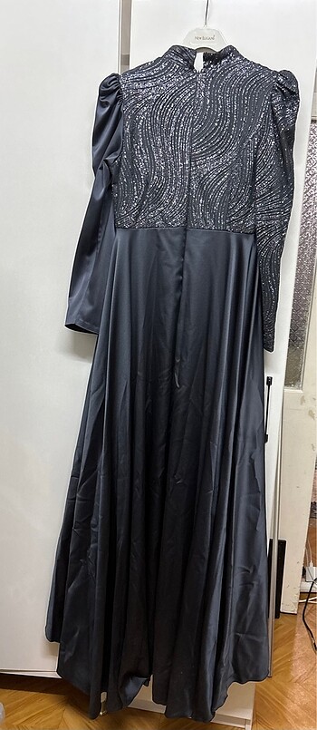 Gri Parıltılı Tesettür Abiye - Görsel 7