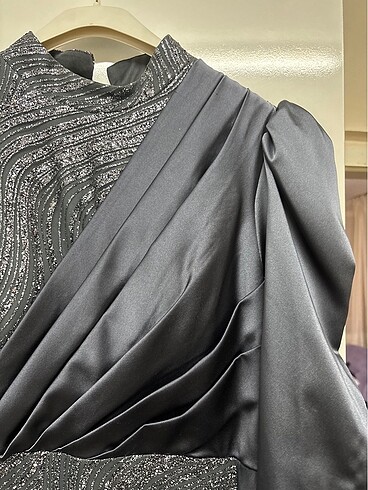 Gri Parıltılı Tesettür Abiye - Görsel 5