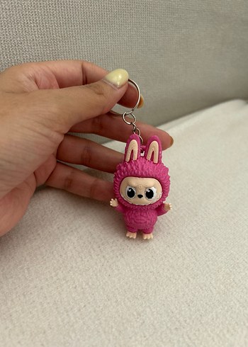 Beden LABUBU Pembe Püsküllü Peluş Anahtarlık