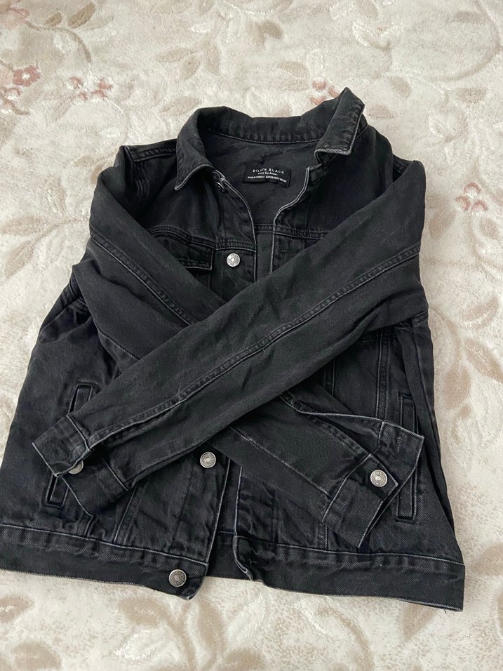 Addax marka Siyah Düğmeli Kadın Denim Ceket - Görsel 2