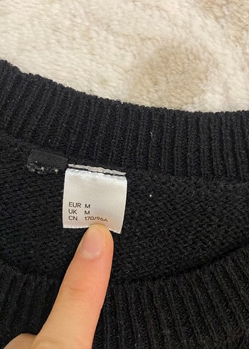 Siyah Kadın Örgü Yün Kazak - Görsel 2