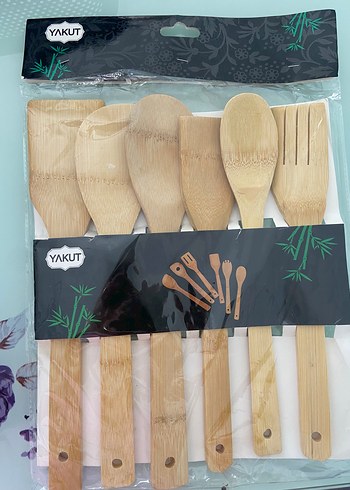 Yakut Bambu Mutfak Kaşık ve Spatula Seti