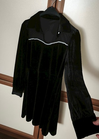 H&M Düğmeli Siyah Süet Gotik Hamile Tunik