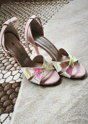 37 Beden Pastel Pembe Stiletto Topuklu Kadın Abiye Ayakkabı