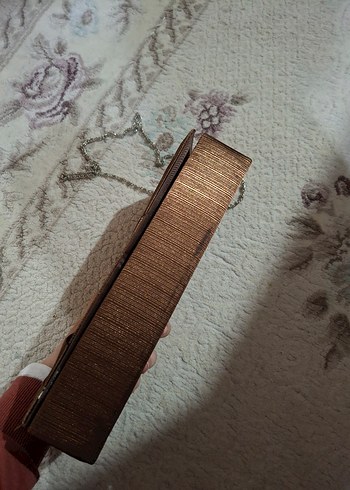 Kahverengi Pileli Kadın Abiye Çanta - Görsel 4