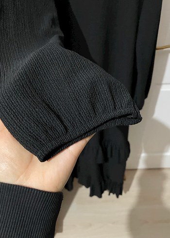 Kadın Siyah Uzun Kollu Triko Elbise - Görsel 2