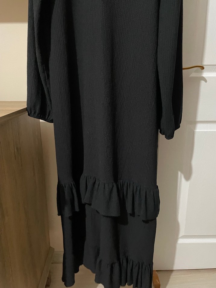 Kadın Siyah Uzun Kollu Triko Elbise - Görsel 3