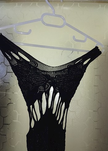 Yılan Desenli Siyah Gotik Midi İç Çamaşırı - Görsel 3