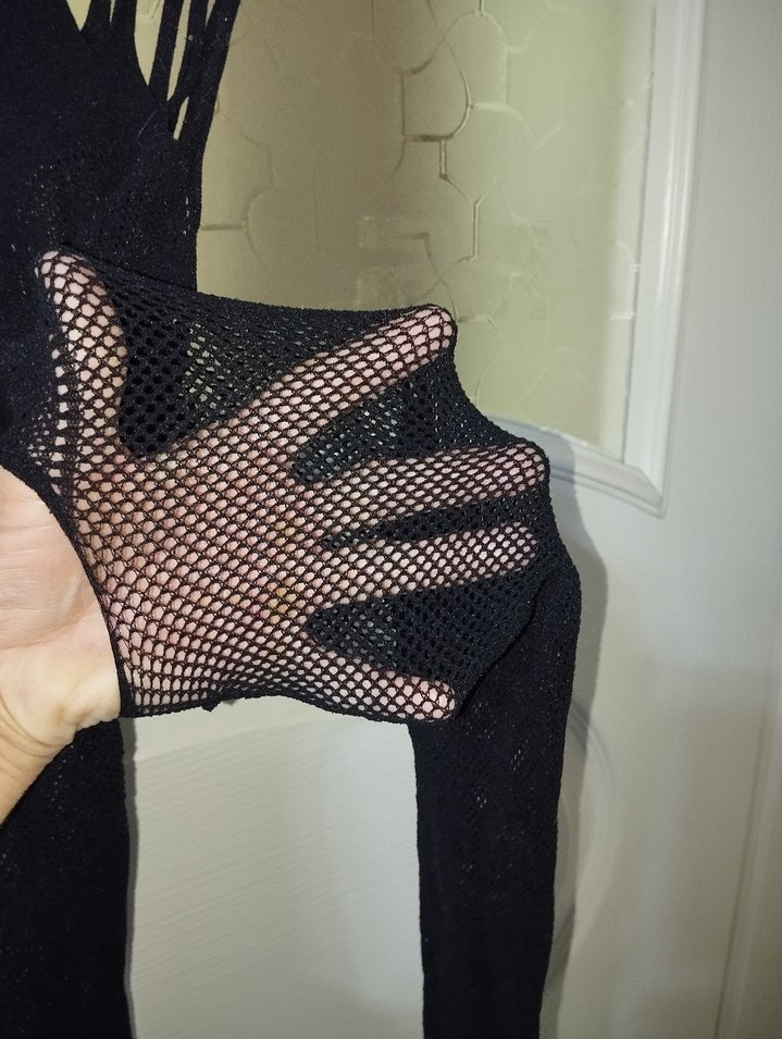 Yılan Desenli Siyah Gotik Midi İç Çamaşırı - Görsel 5