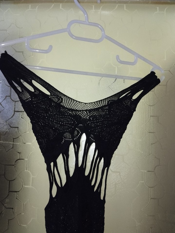 Yılan Desenli Siyah Gotik Midi İç Çamaşırı - Görsel 3