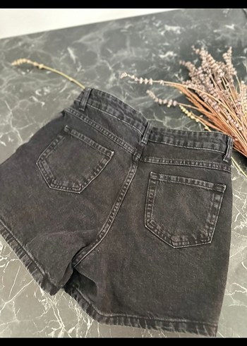30 Beden gri Renk Düğmeli Kadın Mini Denim Şort Etek