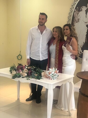 Diğer Beyaz saten nikah elbisesi