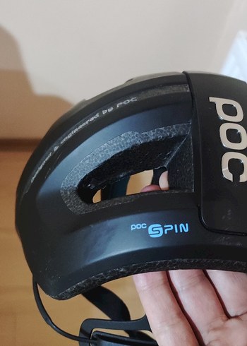 Siyah POC Biker Kaskı Velcro Detaylı - Görsel 5