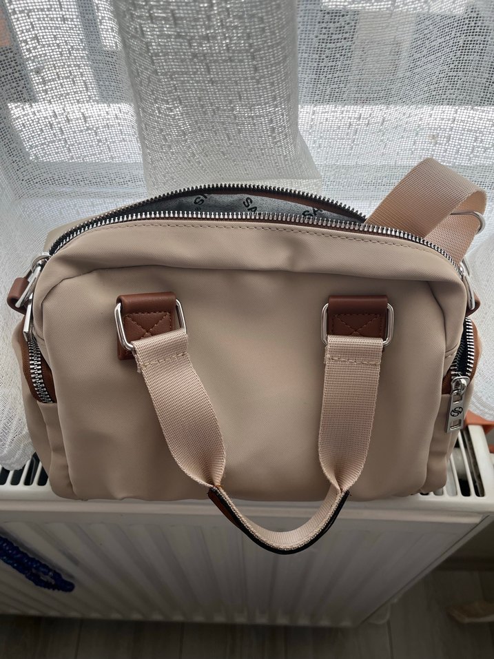 Bej Fermuarlı Kadın Çanta - Görsel 2