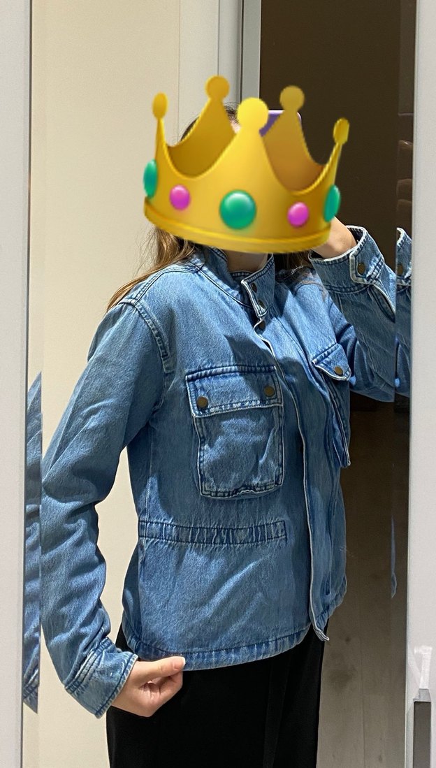 Düğmeli Mavi Kadın Denim Ceket - Görsel 5