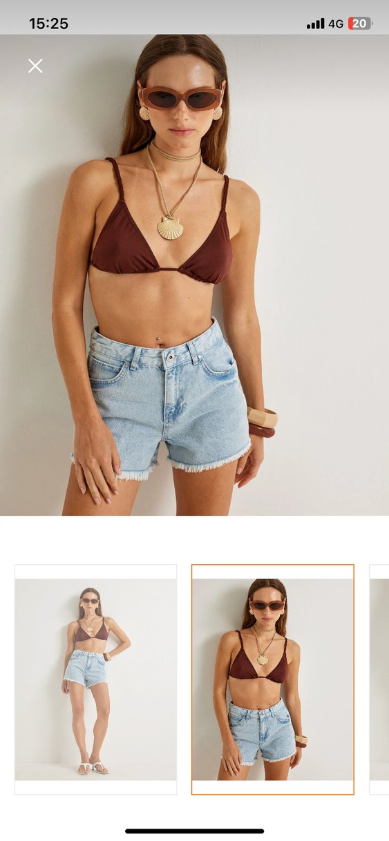 Düğmeli Salaş Mini Kot Şort - Görsel 5