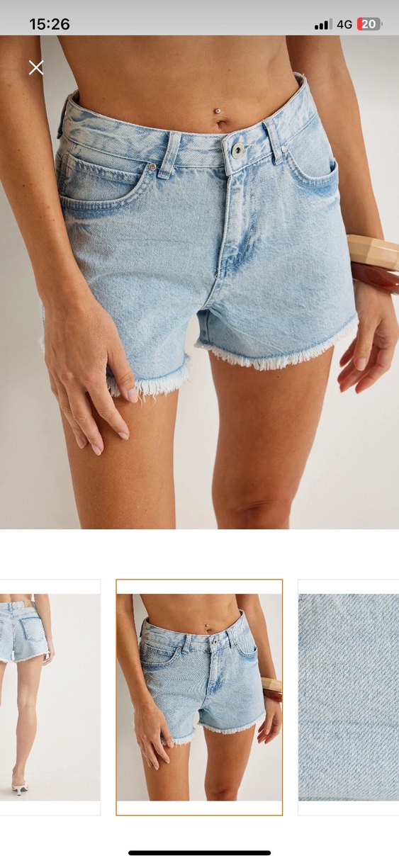 Düğmeli Salaş Mini Kot Şort - Görsel 3