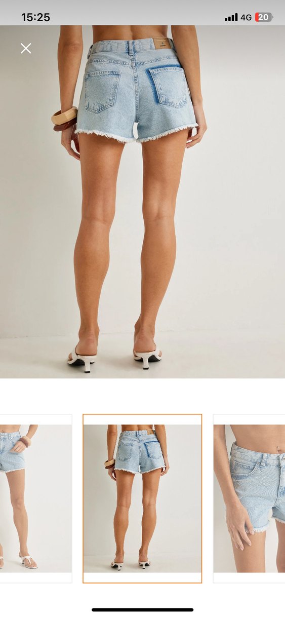 Düğmeli Salaş Mini Kot Şort - Görsel 4