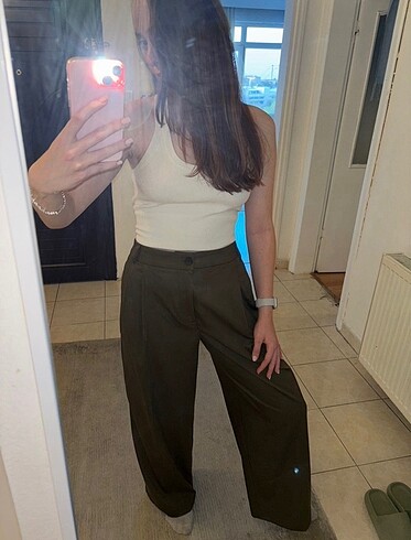 s Beden haki Renk Zara wide leg pantolon
