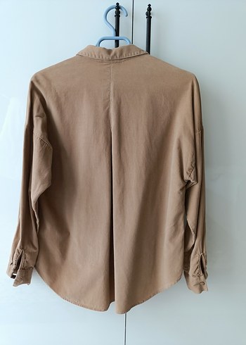 Camel cepli kışlık kumaş gömlek