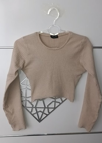 Bej Kadın Crop - Görsel 2