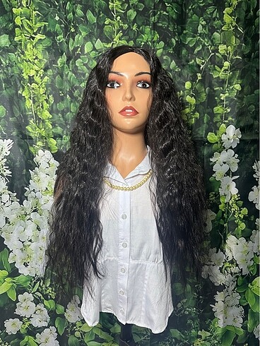Afro Kıvırcık Siyah Sentetik Peruk