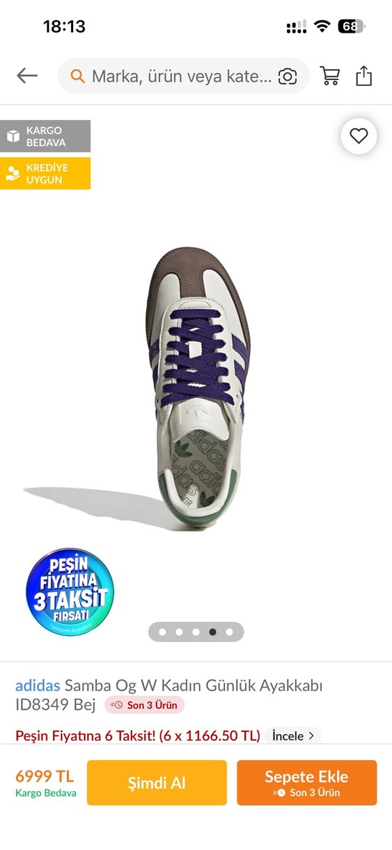 adidas Samba Og W Beyaz Kadın Spor Ayakkabı - Görsel 2