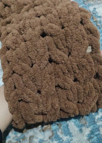 Kahverengi Örgü  atkı - Görsel 3