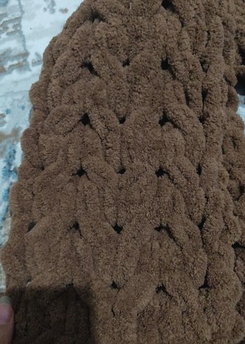 Kahverengi Örgü  atkı - Görsel 2