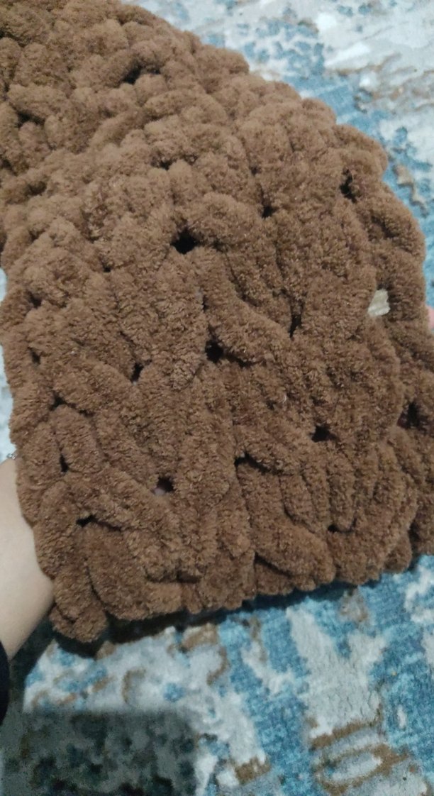 Kahverengi Örgü  atkı - Görsel 3