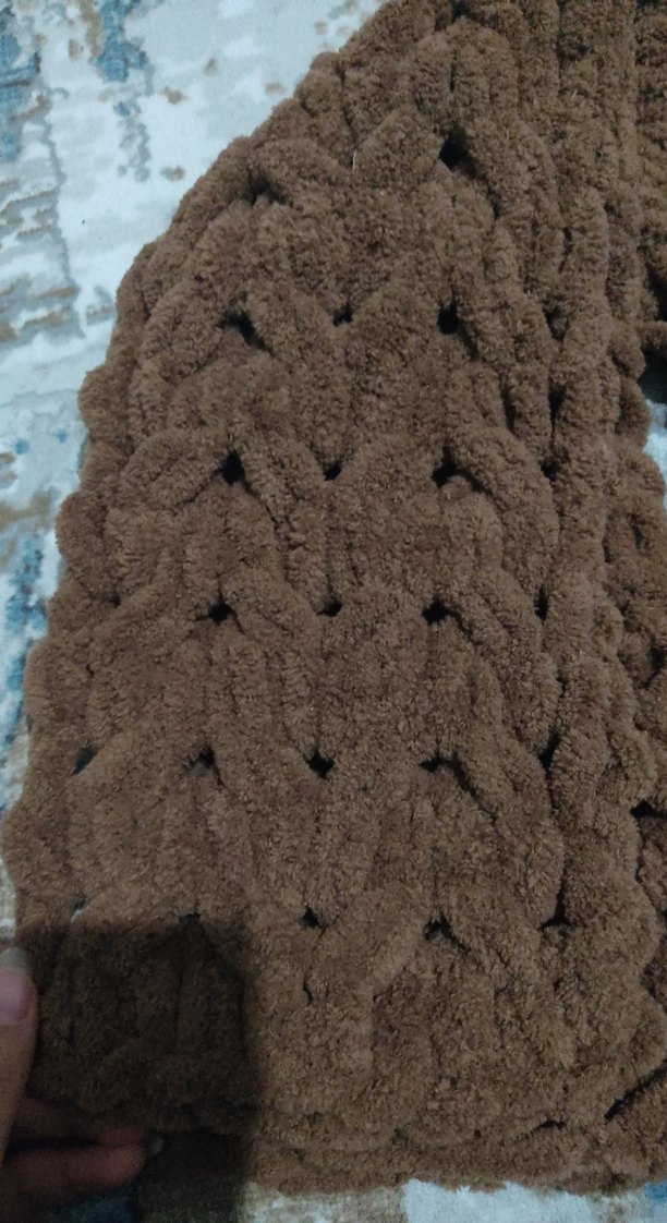 Kahverengi Örgü  atkı - Görsel 2