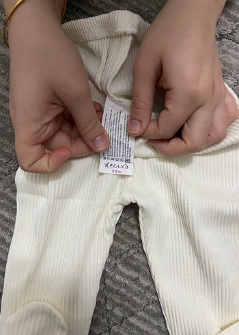 Nakışlı Beyaz Kız Çocuk Triko Tayt - Görsel 2