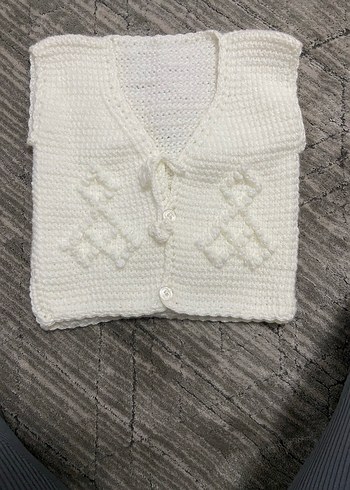 Kız Çocuk Nakışlı Örgü Yelek - Görsel 2