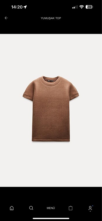 Zara kahverengi top