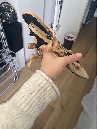 37 Beden camel Renk zara topuklu sandalet