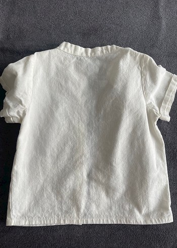 12-18 Ay Beden beyaz Renk Erkek Keten Kısa Kollu Beyaz Gömlek Yelek Pantolon Ceket