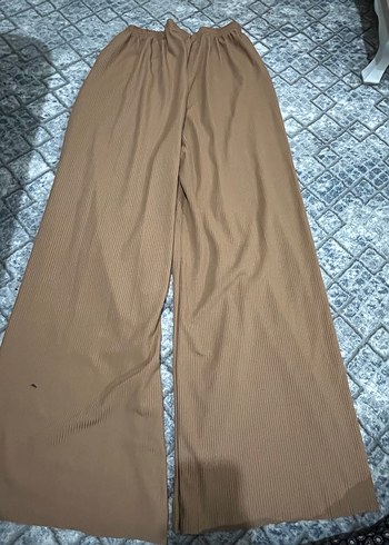 Kadın Kahverengi Pilili Bol Pantolon - Görsel 2