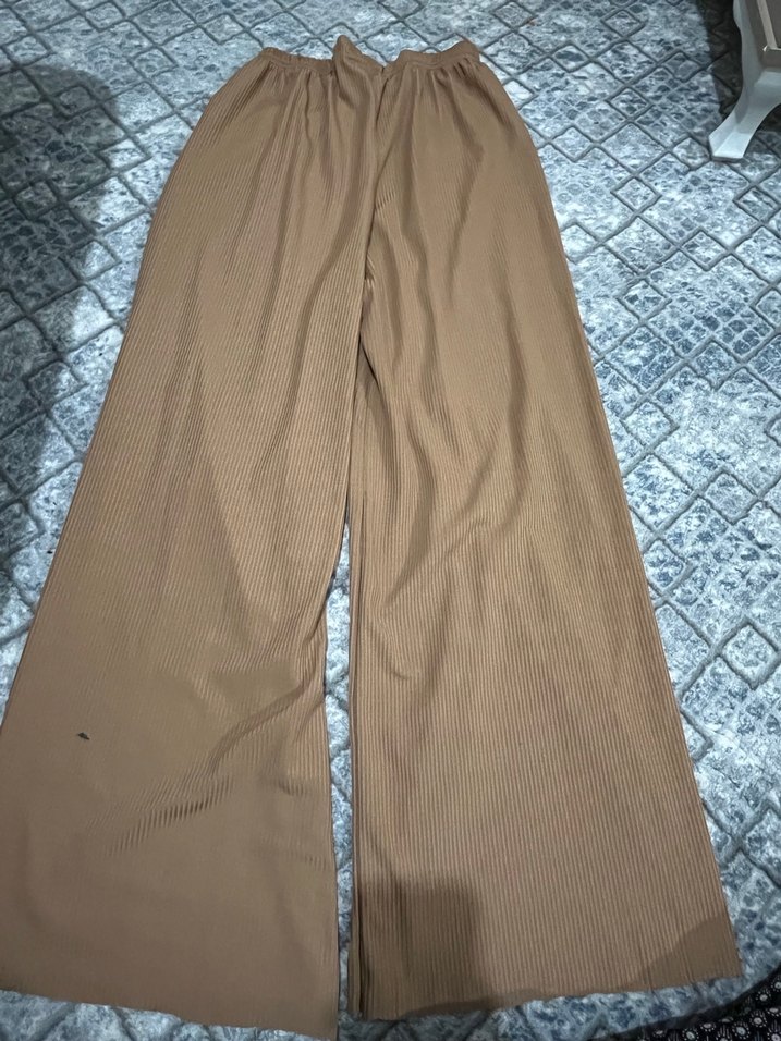 Kadın Kahverengi Pilili Bol Pantolon - Görsel 2