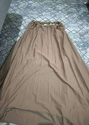 Bej Pilili Kadın Uzun Etek - Görsel 2