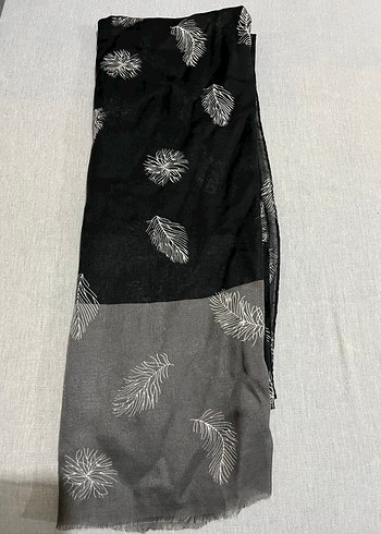 Siyah Bohem Tüy Desenli Kadın Şal - Görsel 2