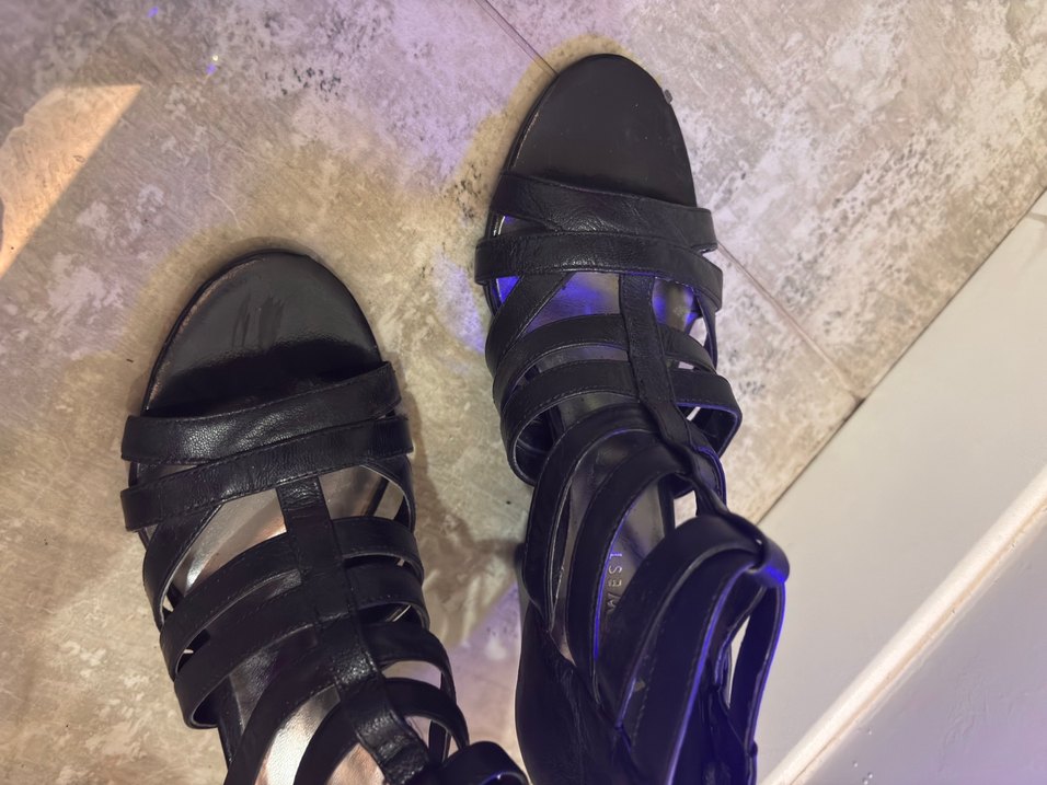 Siyah Gotik Dolgu Topuklu Kadın Ayakkabı - Görsel 4