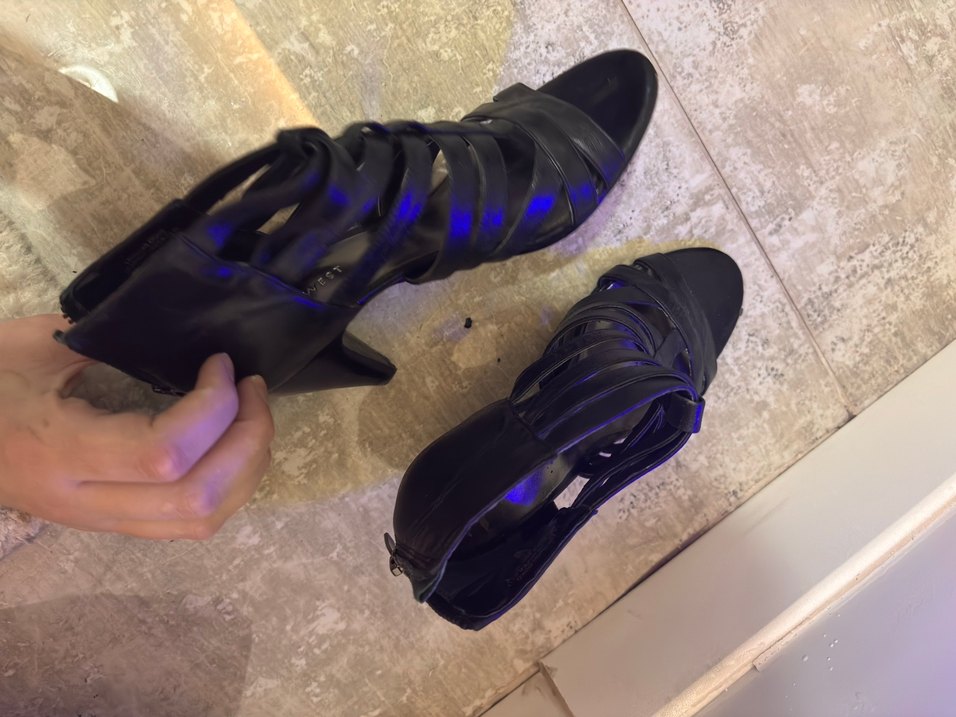 Siyah Gotik Dolgu Topuklu Kadın Ayakkabı - Görsel 2