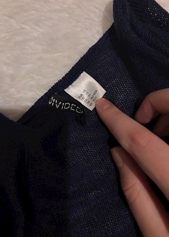 H&M Lacivert Kadın Triko Keten Bluz - Görsel 2