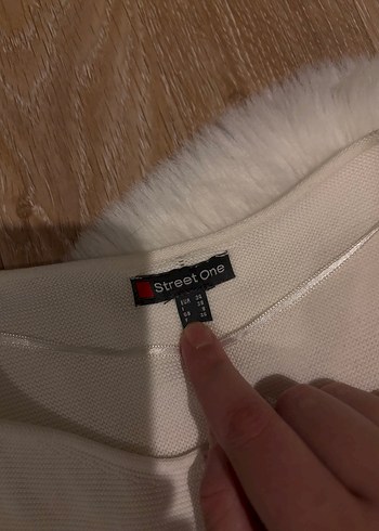 Street one marka Beyaz Uzun Kollu Salaş Keten Gömlek - Görsel 4