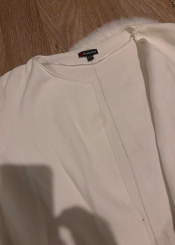 Street one marka Beyaz Uzun Kollu Salaş Keten Gömlek - Görsel 3