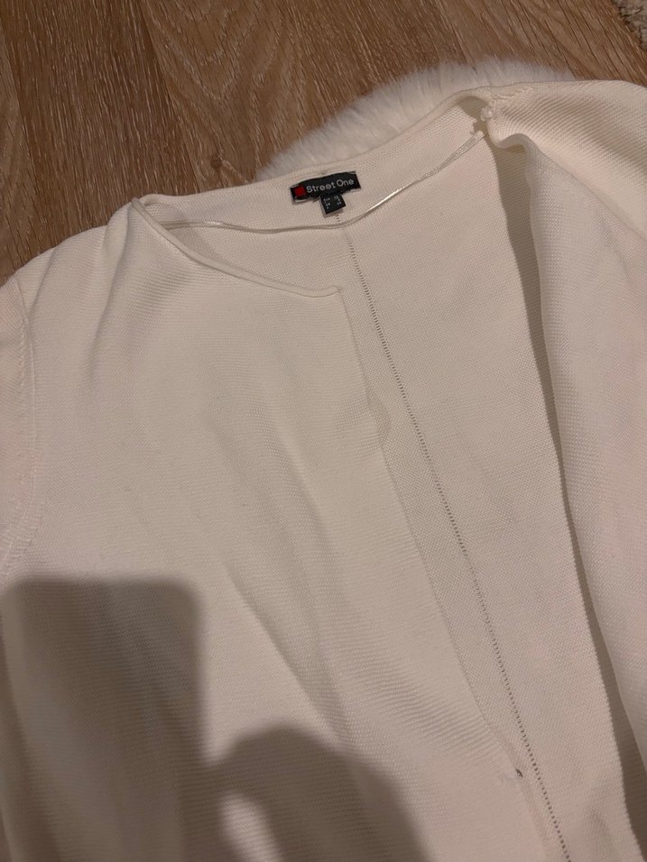 Street one marka Beyaz Uzun Kollu Salaş Keten Gömlek - Görsel 3