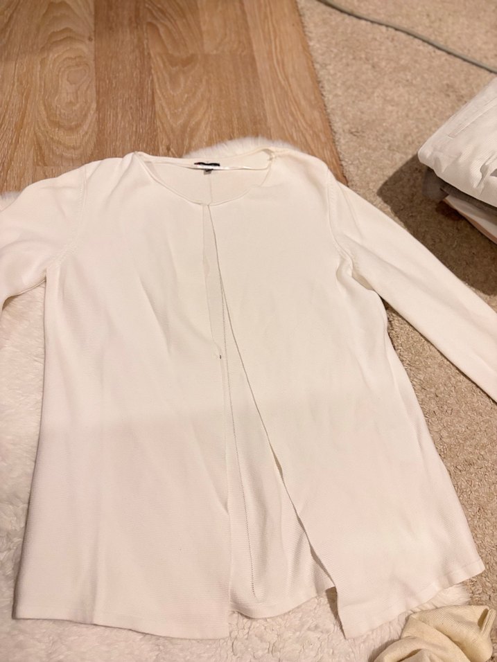 Street one marka Beyaz Uzun Kollu Salaş Keten Gömlek - Görsel 2