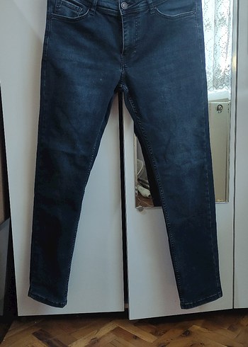 erkek Lacivert Regular Fit Midi Kot Pantolon