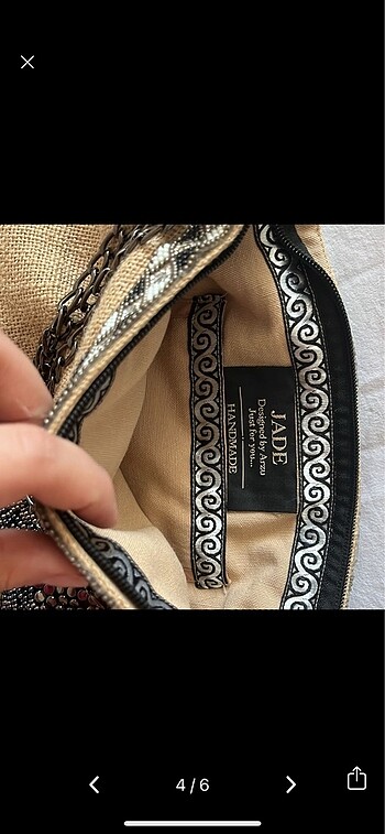 Beden camel Renk Jade Marka Handmade Hasır Çanta