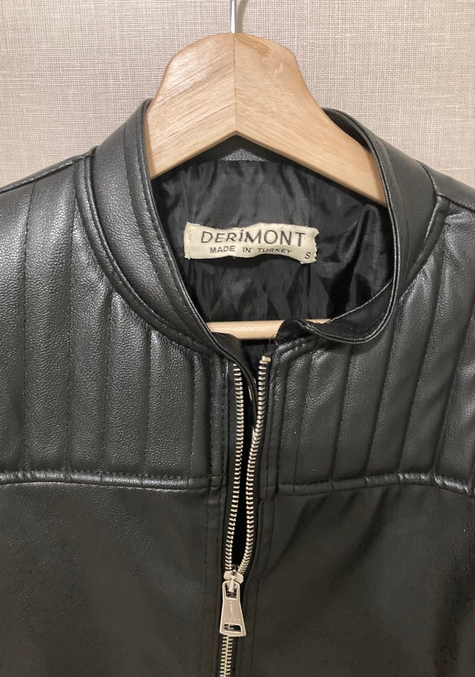 Kadın Siyah Deri Biker Ceket - Görsel 3